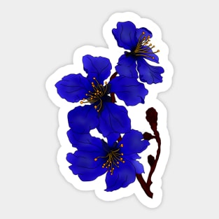 Blue Magnolia Sticker